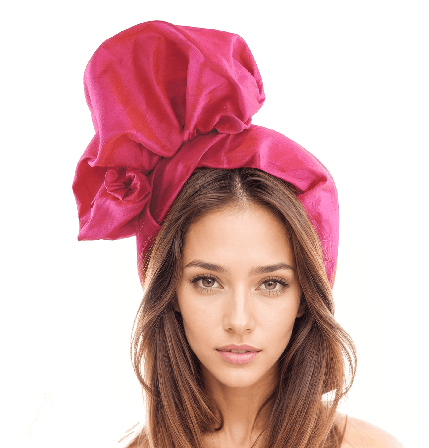 Marsha Dupion Silk Puffy Extra Wide Wedding Guest Tea Party Headband
