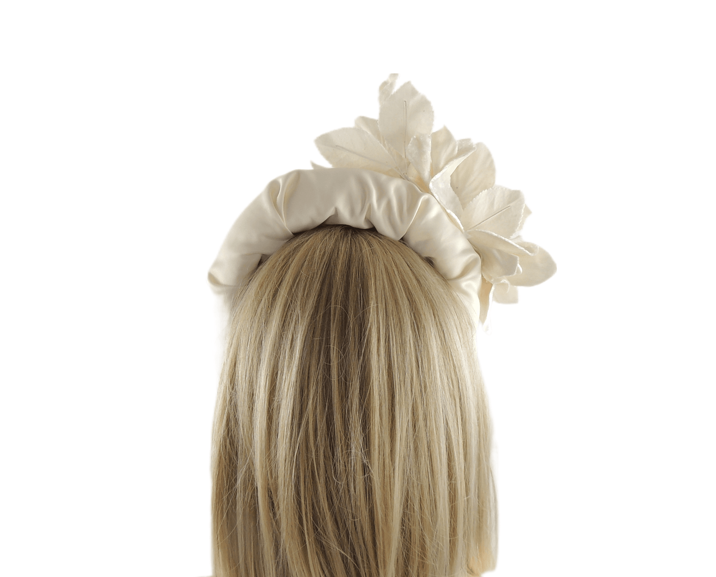 Sabina Velvet Flower Floral Extra Wide Duchess Satin Bridal Headpiece