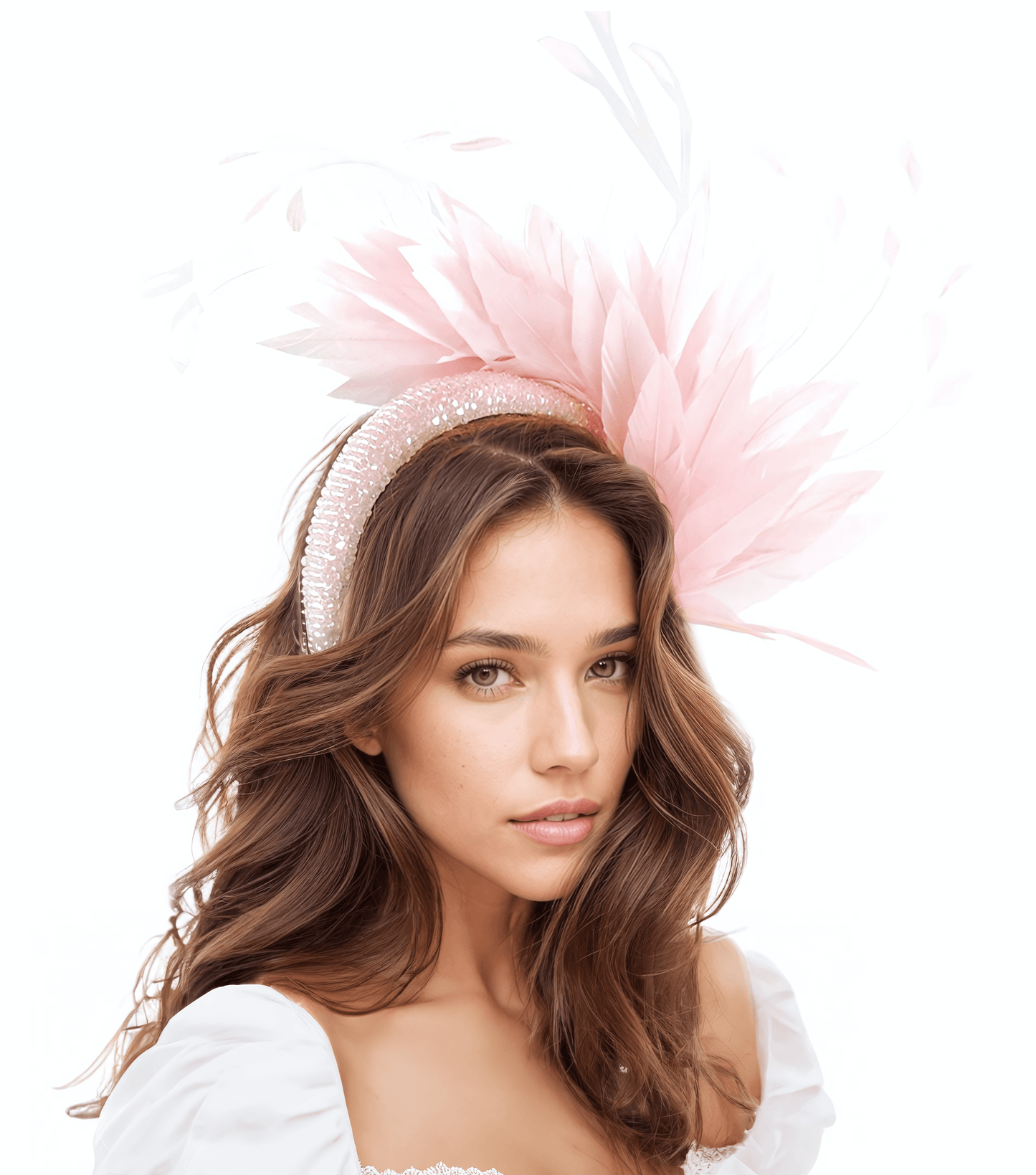 Jana Padded Crystal Cocktail Feather Fascinator Headband Alice Band