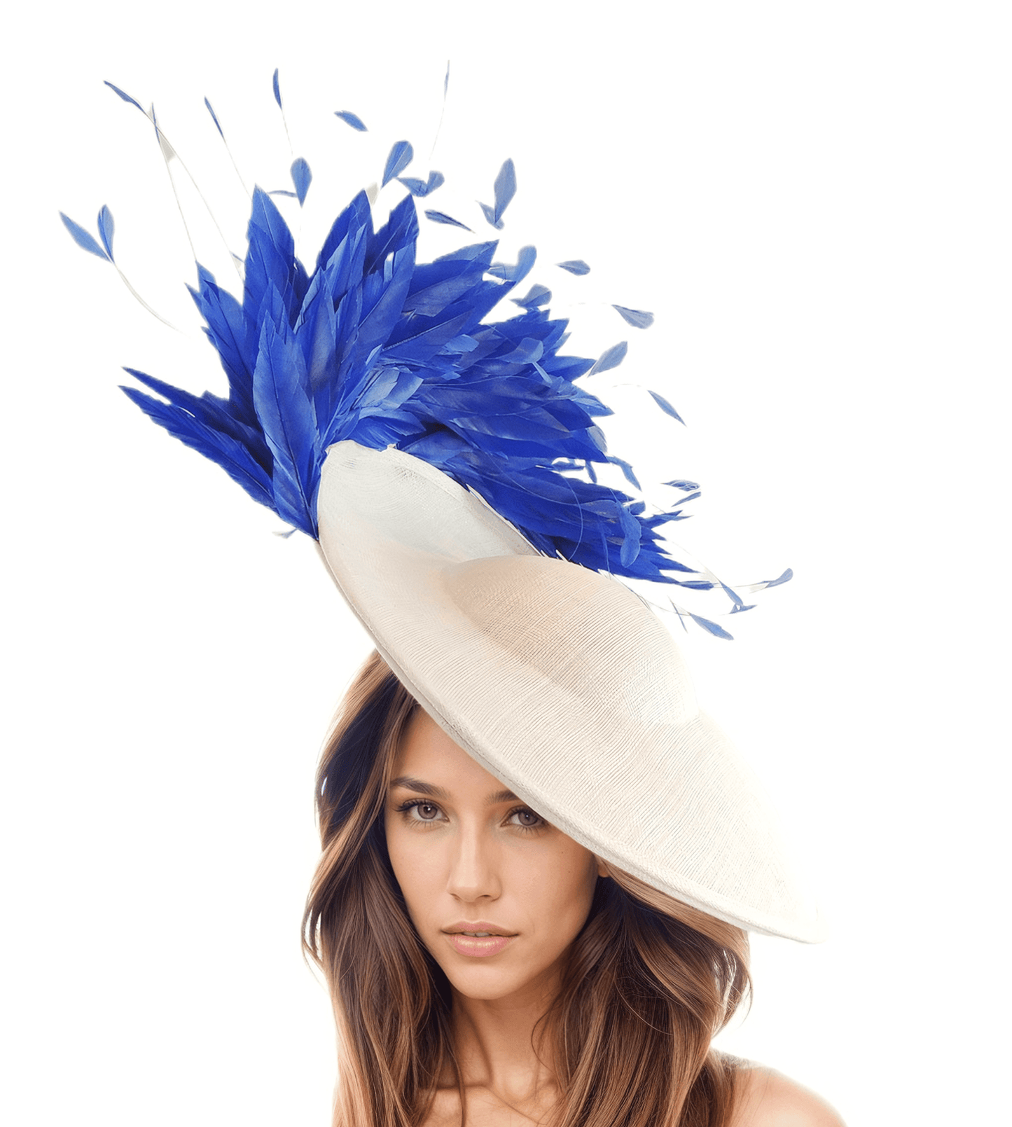 Aneska Feather Saucer Disc Ascot Fascinator Hat