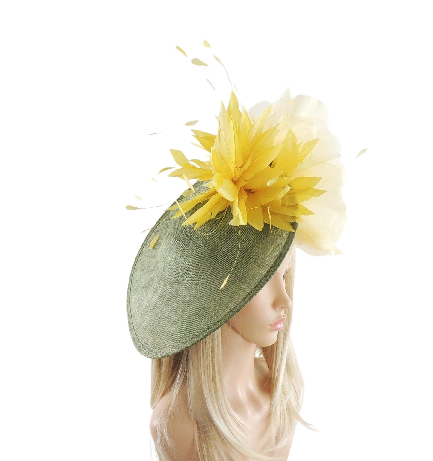 Ariel Feather Silk Flower Saucer Royal Ascot Fascinator
