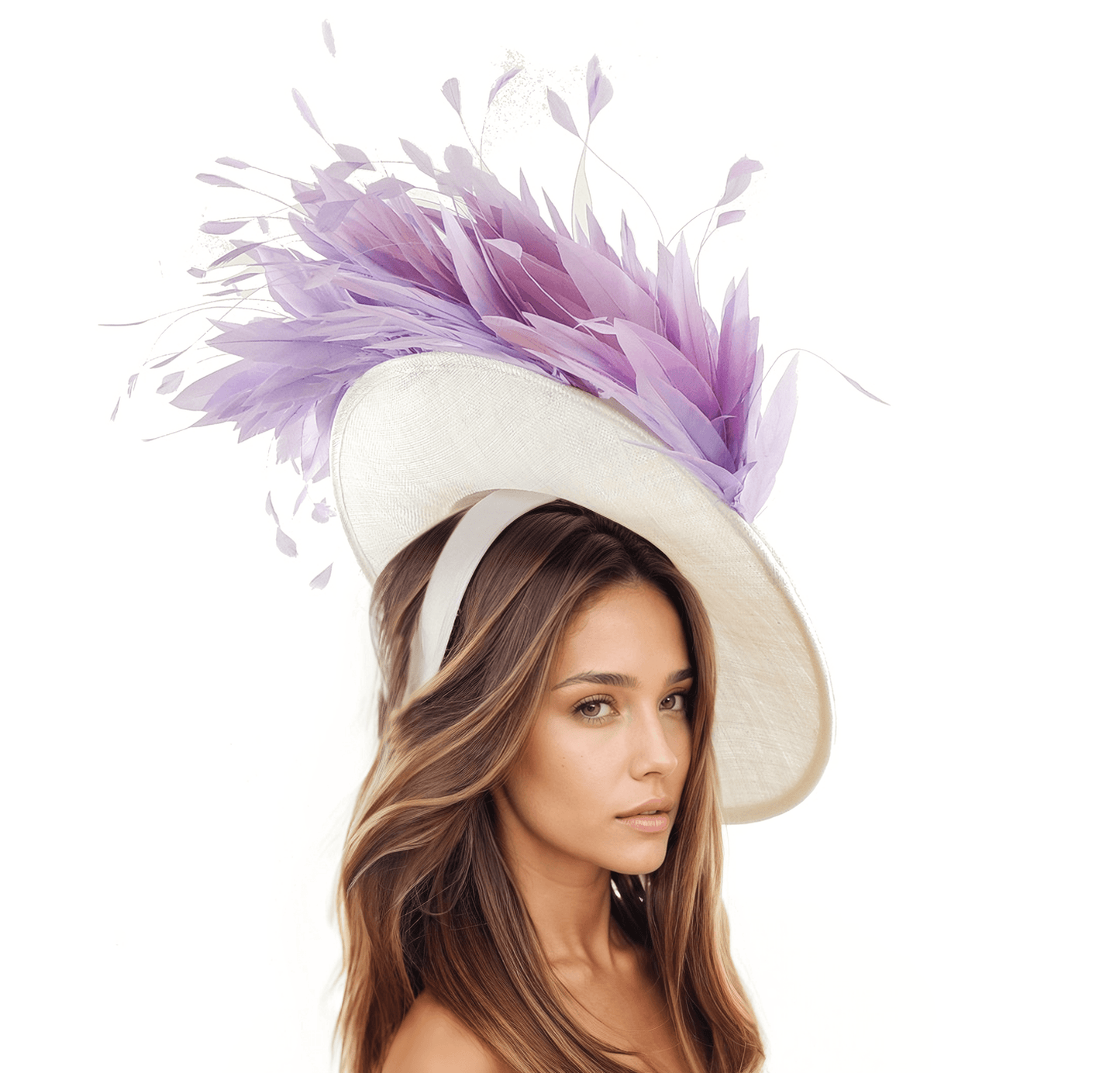 Aneska Feather Saucer Disc Ascot Fascinator Hat