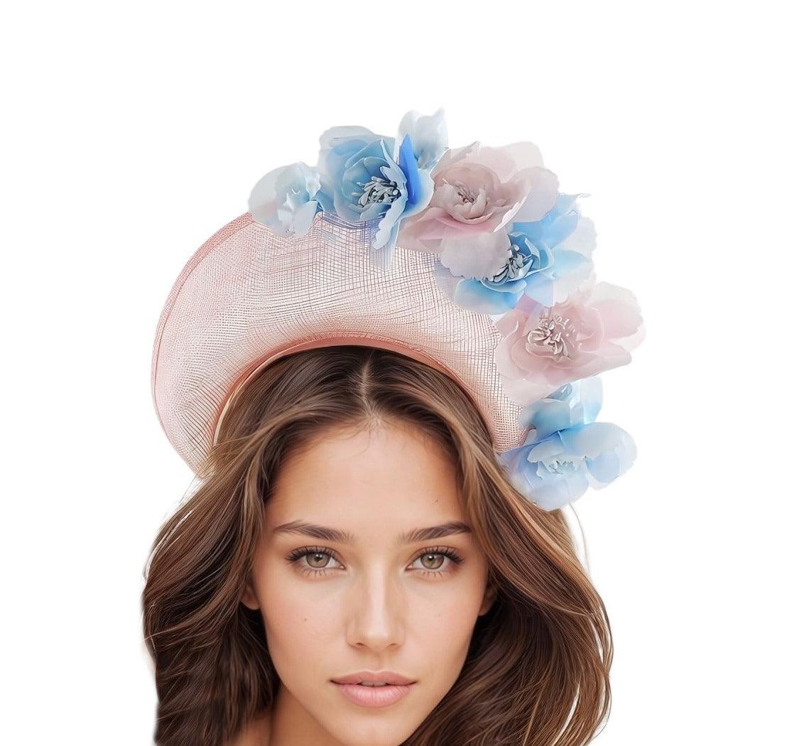 Skylar Silk Flower Halo Crown Fascinator Hat