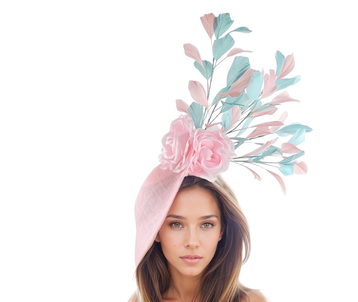 Natalie | Large Feather Statement Saucer Fascinator Hat
