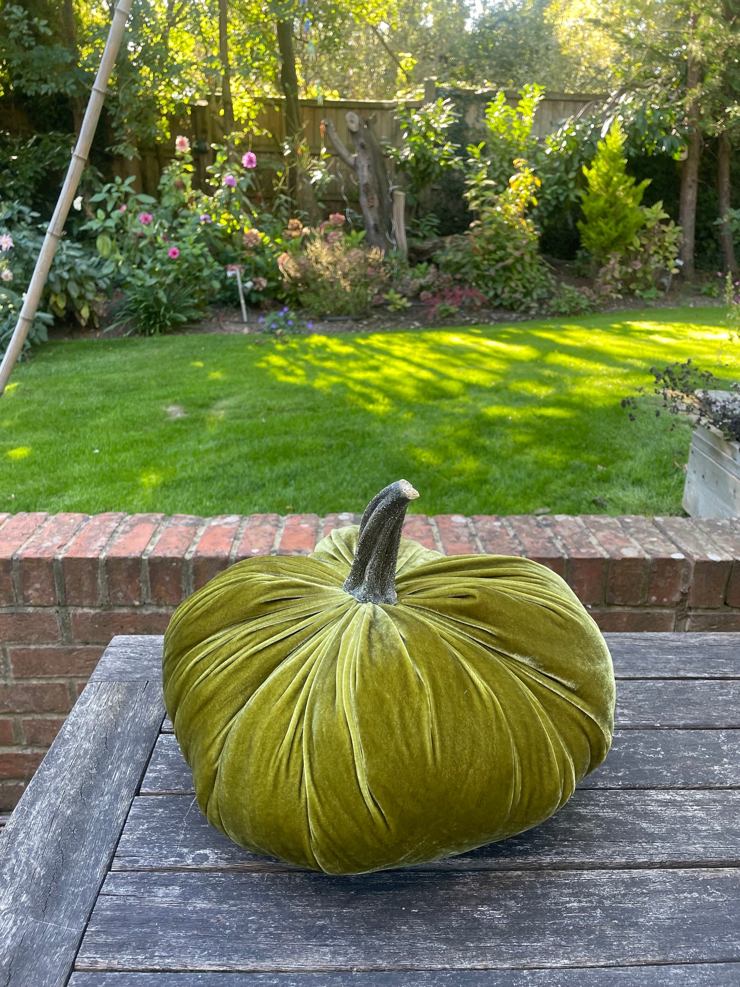 Jumbo XXL Silk Velvet Pumpkin with Real Stem