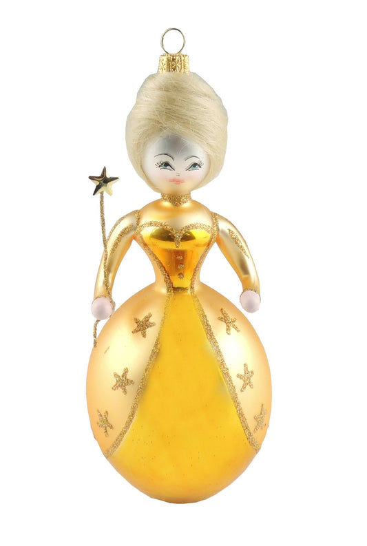 Stunning Italian Luxury Hand Blown Glass Traditional Keepsake Decoration Decorative Christmas Tree Ornament Bauble Winter Novelty Stuff Garland Present Figurine Gold Magic Wand