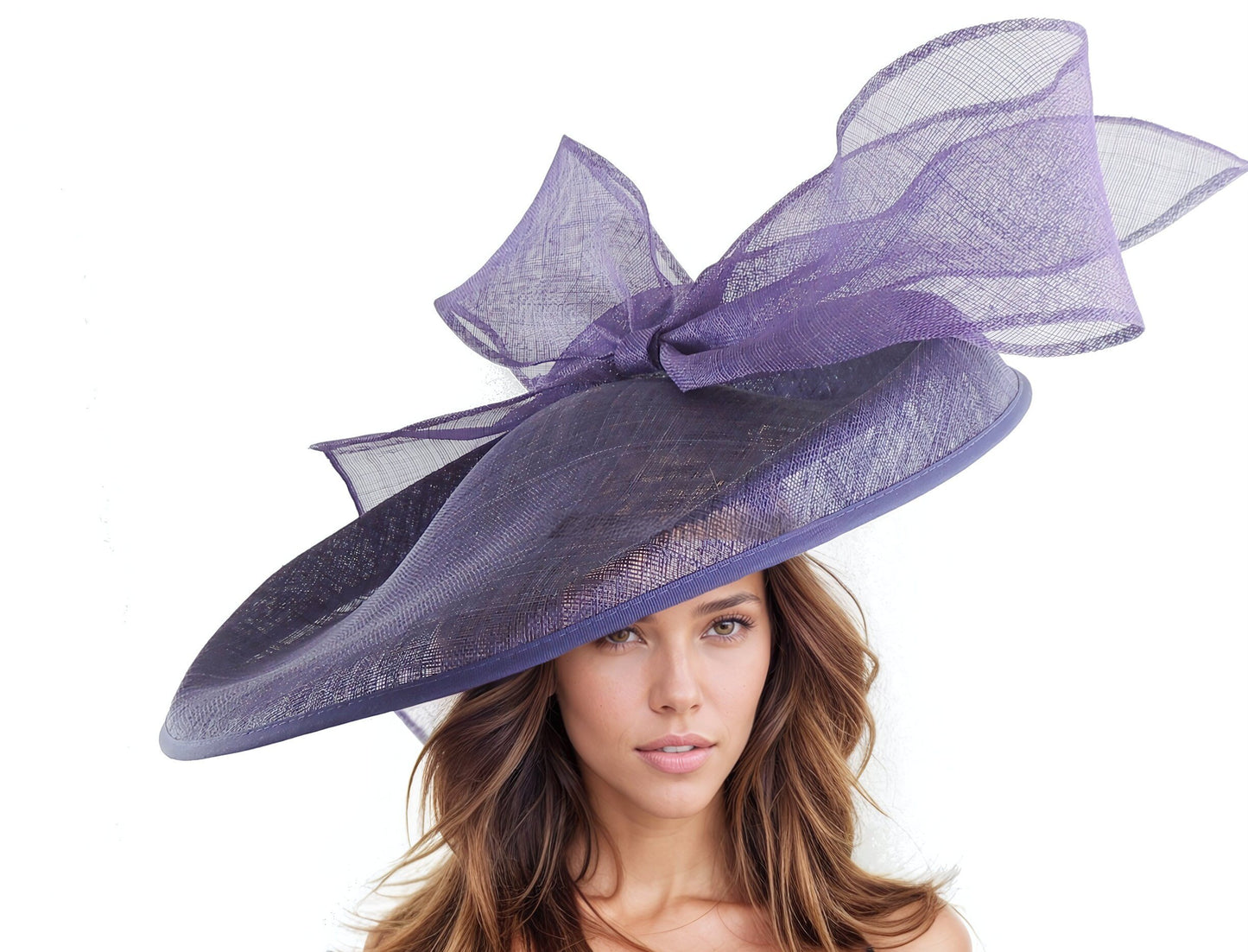 Dark Purple Aubergine Eggplant Statement Hatinator Kentucky Derby Fascinator Womens Ascot Headwear Ladies Day Hats Formal Occasion Tea Party