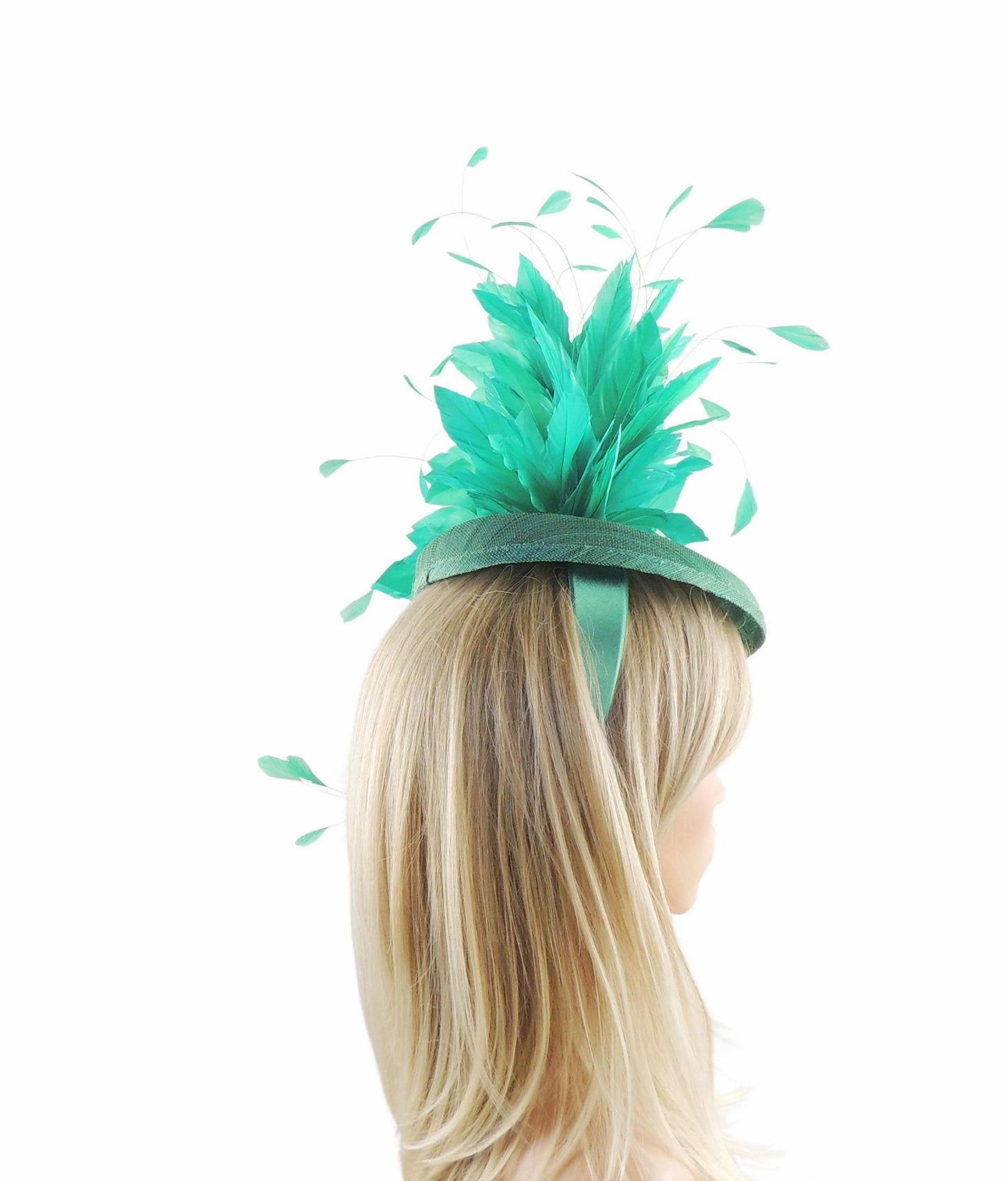 Emerald Kelly Green Kentucky Derby Ascot Fascinator Hat Large Classy Elegant Percher Pillbox Garden Tea Party Wedding Statement Luncheon
