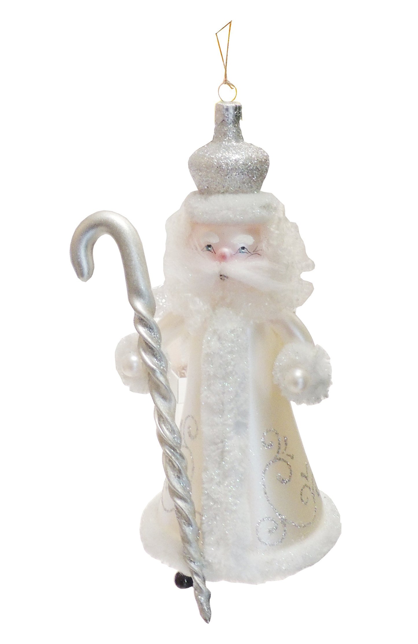 Stunning Italian Luxury Hand Blown Glass Traditional Keepsake Decoration Decorative Christmas Tree Ornament Bauble Winter Novelty Stuff Garland Present Figurine Old White Man Winter