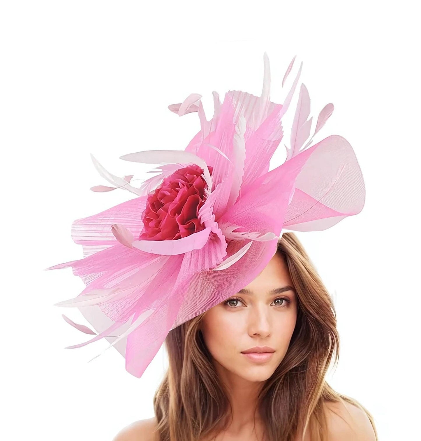 Hot Pink Fuchsia Kentucky Derby Fascinator Hat Headband Lunch Tea Party Ascot Wedding Hat Hatinator Cocktail Ladies Day Headpiece Headpiece