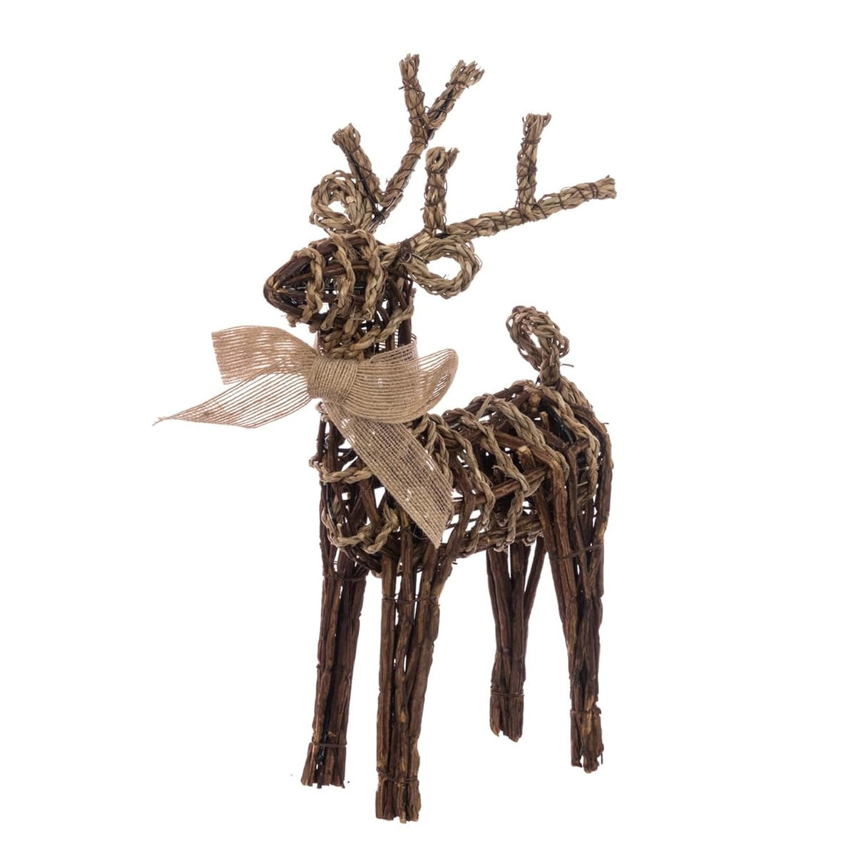 Rattan Reindeer Stag Figurine, 36cm