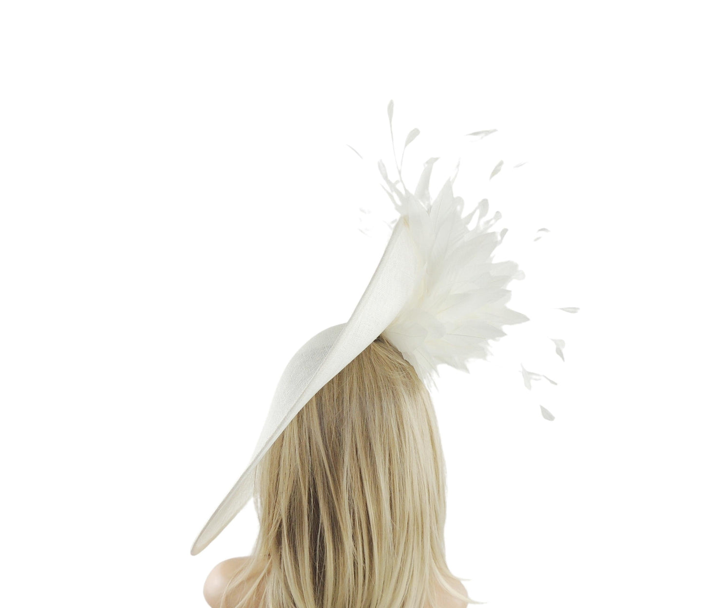 White Fascinator Hat Headpiece Kentucky Derby Ascot Wedding Race Days Ladies Special Occasion Tea Party Luncheon Mother Bride Breeders Cup