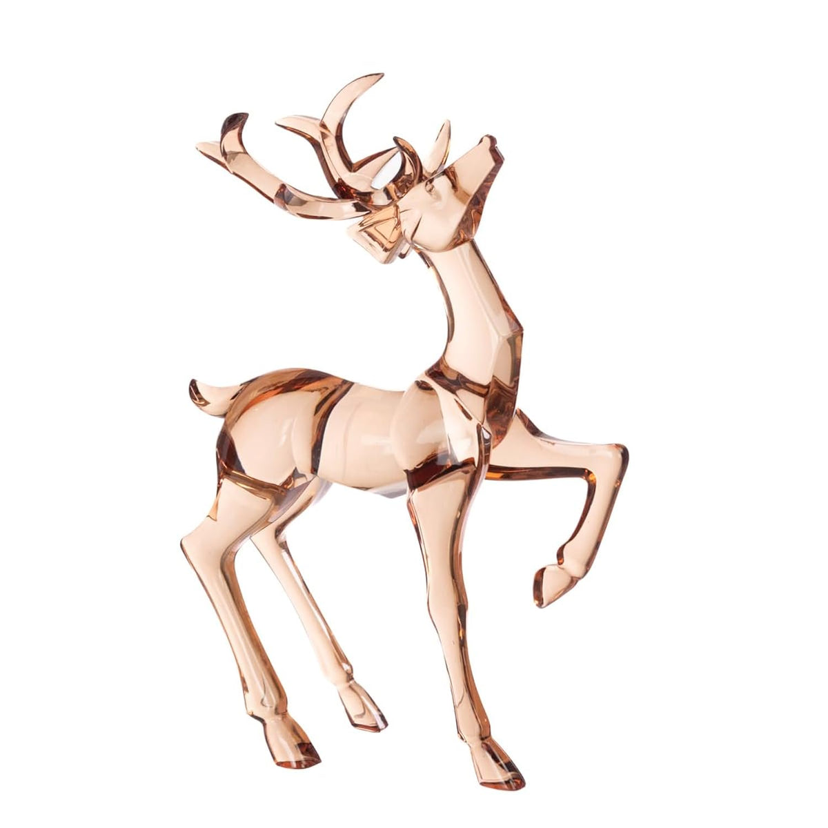 CRESSIDA Amber Acrylic Standing Sitting Reindeer Christmas Decoration