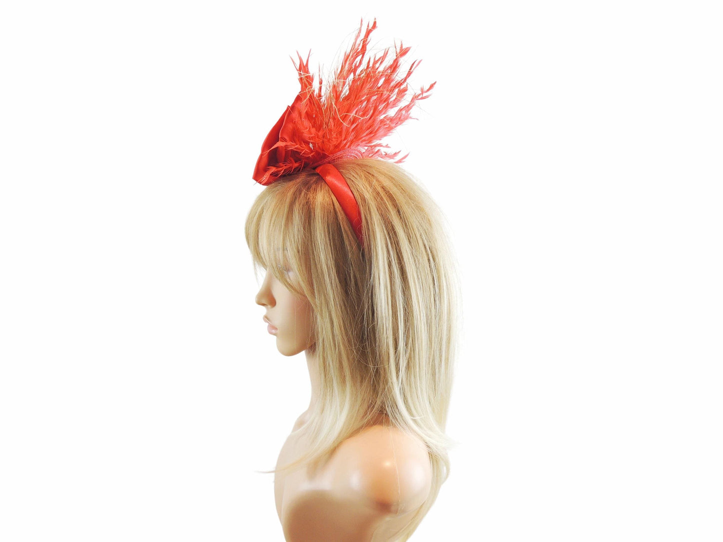 Red Kentucky Derby Royal Ascot Fascinator Hat Big Bow Mad Hatter Garden Tea Party Wedding Headband Cocktail Statement Headpiece Races Formal