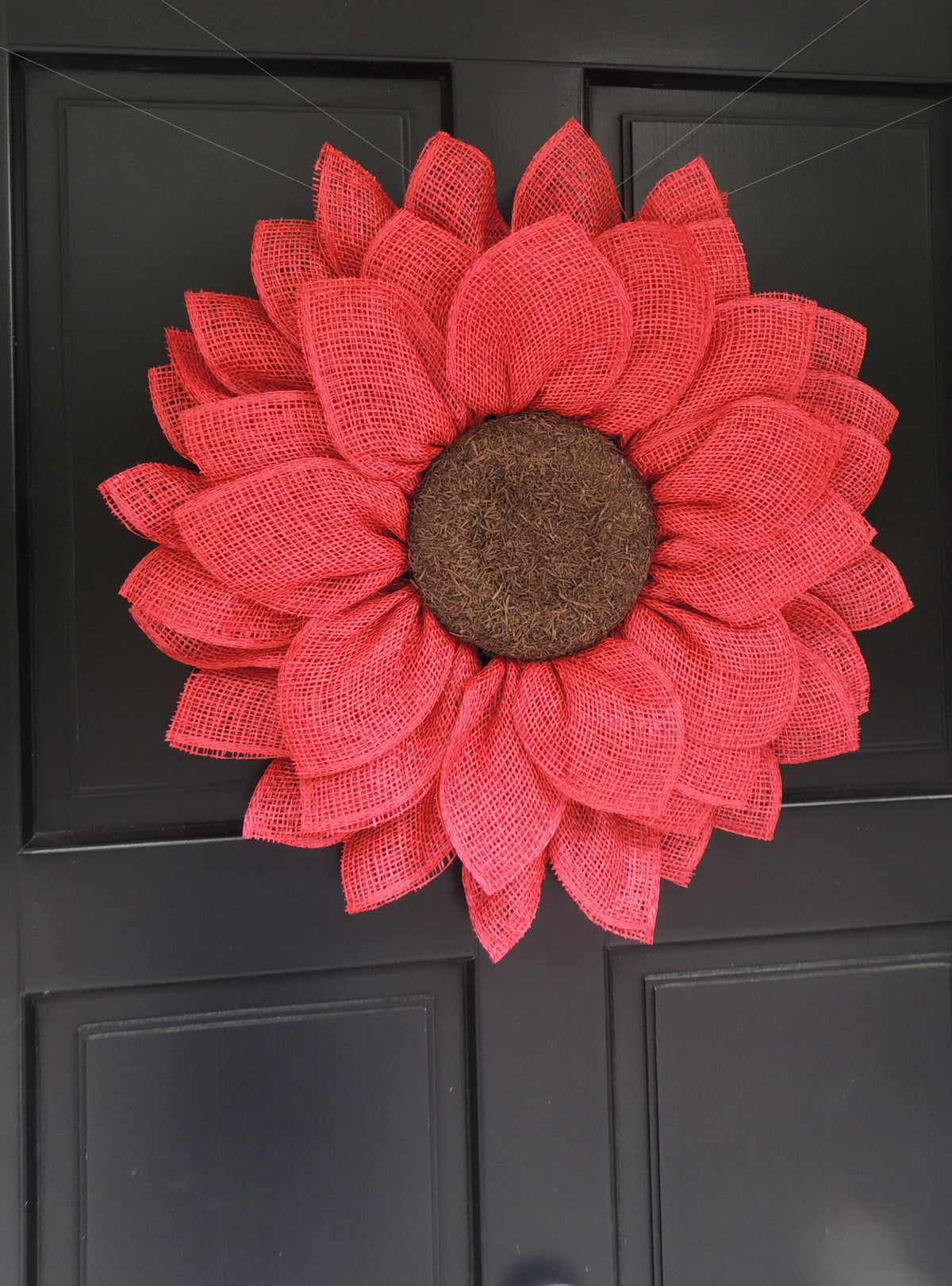 Large Red Daisy Flower Wreath 55cm | Summer & Year Round Front Door Wreath