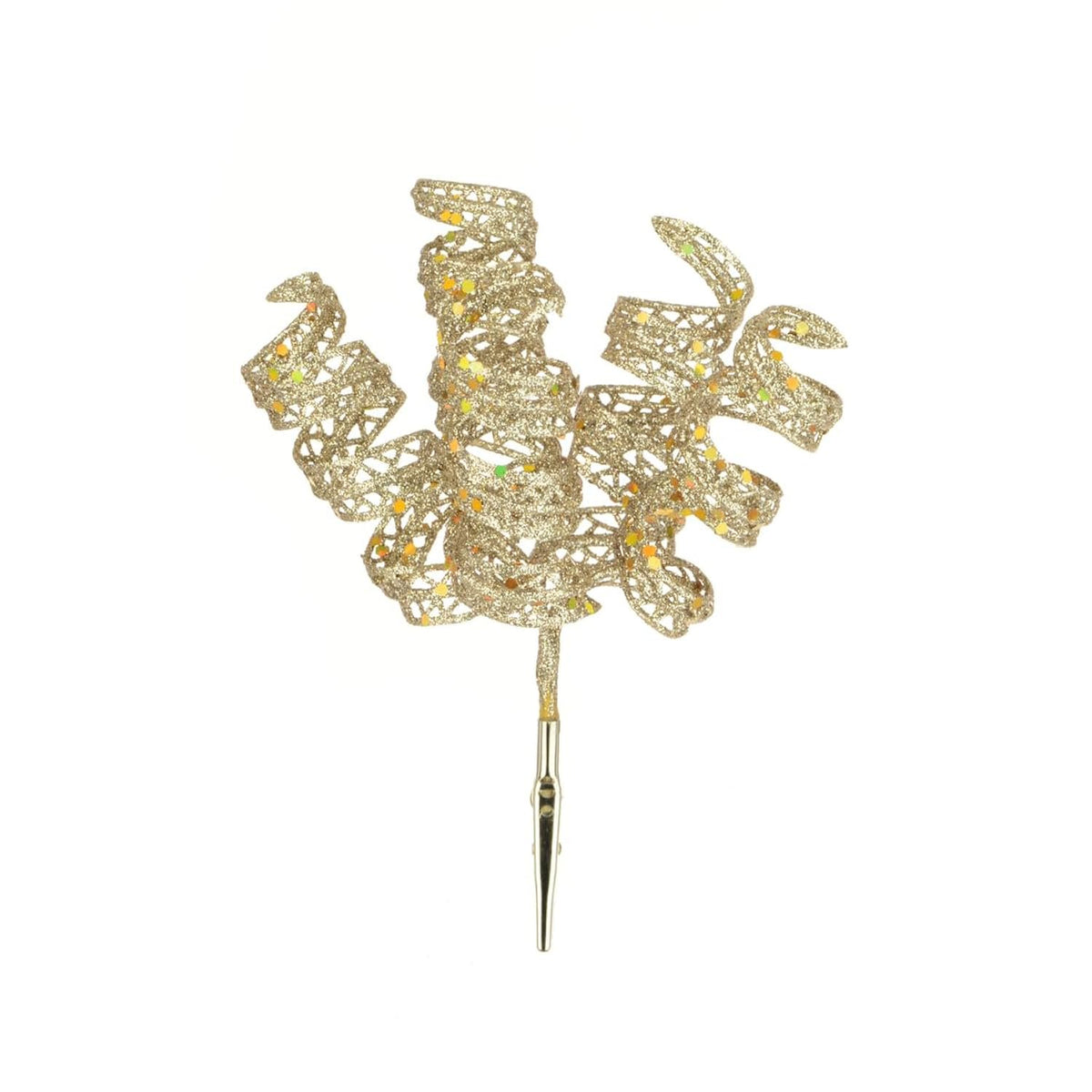 Glitter Curly Swirls Clip-On Christmas Tree Decoration