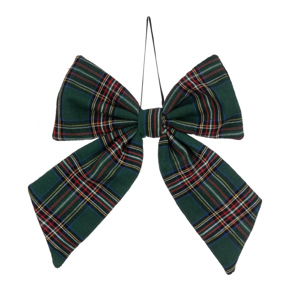 Large Tartan Bow Christmas Decoration 25cm Plaid