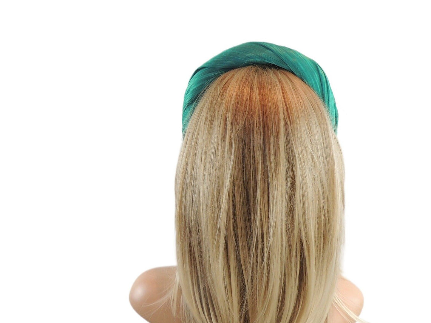 Olive Green Kentucky Derby Fascinator, Forest Green Wedding Aliceband, Green Fascinator Headband,Green Ascot Halo,Sage Tall Puffy Headpiece
