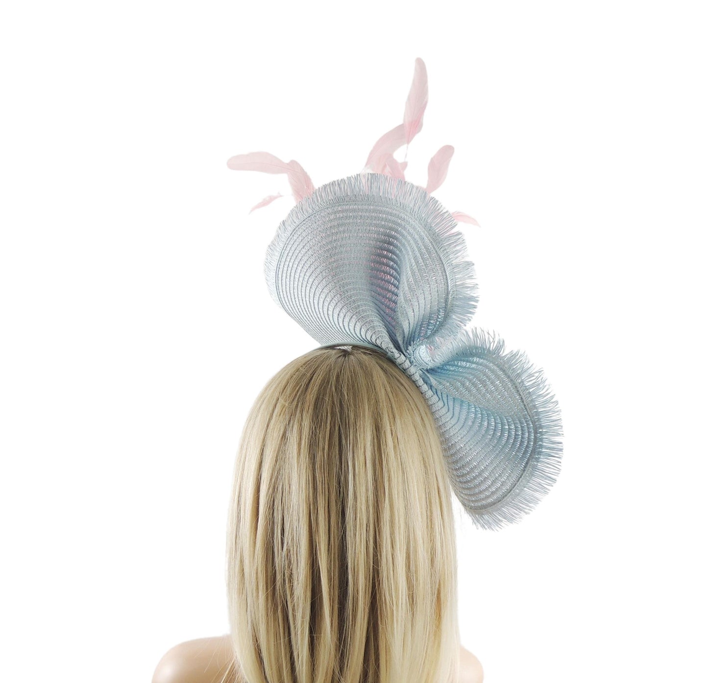 Baby Blue Candy Baby Pink Fascinator Hat Headpiece Ascot Kentucky Derby Oaks Weddings Tea Cocktail Party Horse Race Lunch Veil Church Pastel
