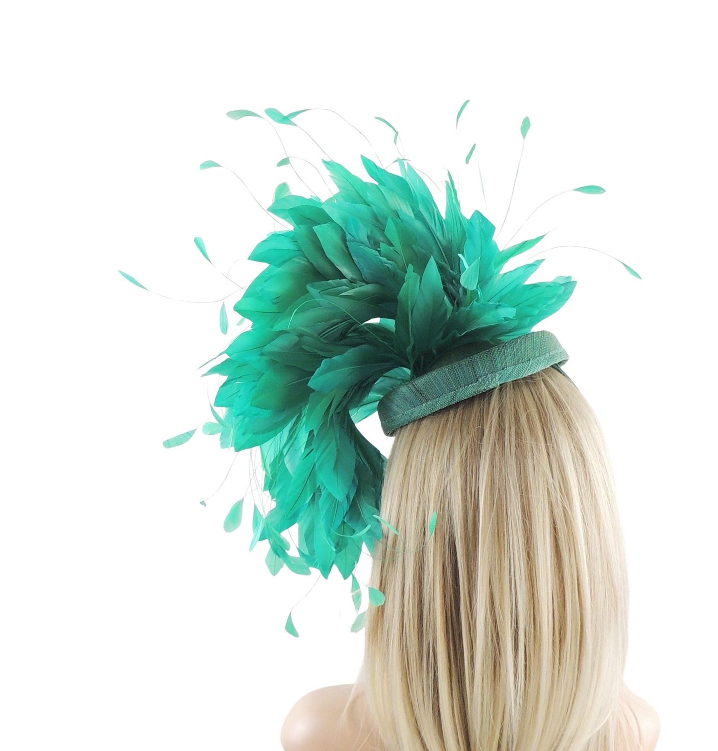 Emerald Kelly Green Kentucky Derby Ascot Fascinator Hat Large Classy Elegant Percher Pillbox Garden Tea Party Wedding Statement Luncheon
