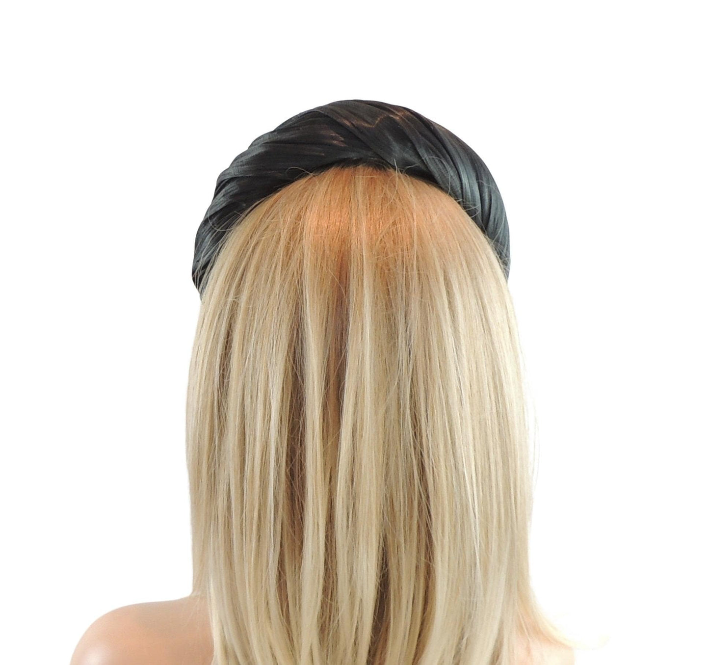 Black Ascot Padded Headband Kentucky Derby Fascinator Ascot Halo Wedding Aliceband Puffy Headpiece Tea Party Cocktail Garden Lunch Funeral