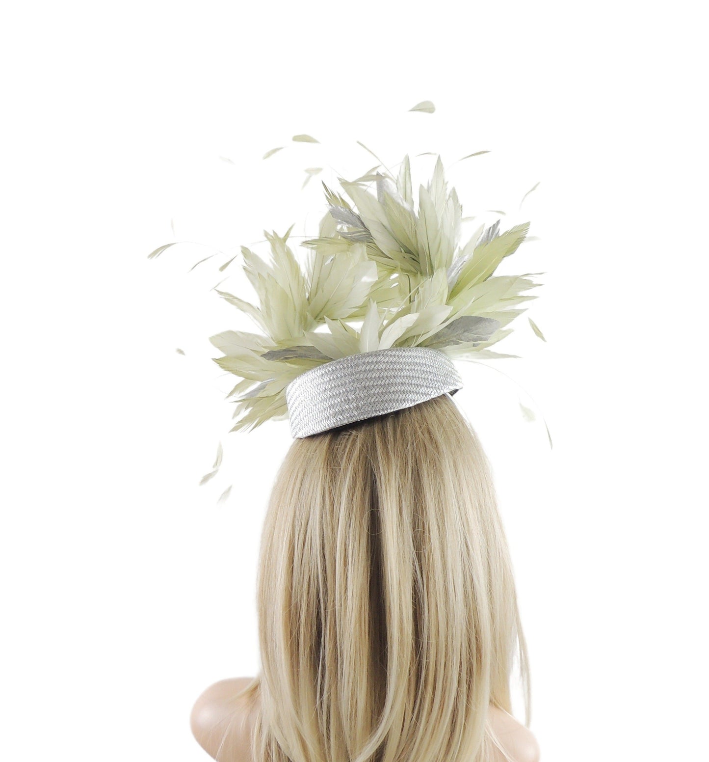 Metallic Silver Grey Sage Mint Green Kentucky Derby Fascinator Hat Percher Tilt Pillbox Wedding Garden Tea Party Ascot Lunch Vintage 40s 30s