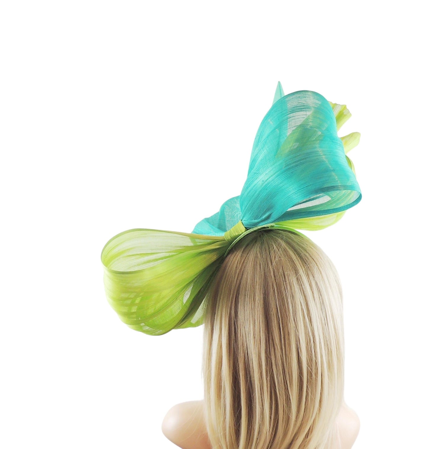 Jade Lime Bright Green Fascinator Hat Kentucky Ascot Derby KY Woman Garden Tea Party Wedding Cocktail Statement Formal Hat Designer Woman