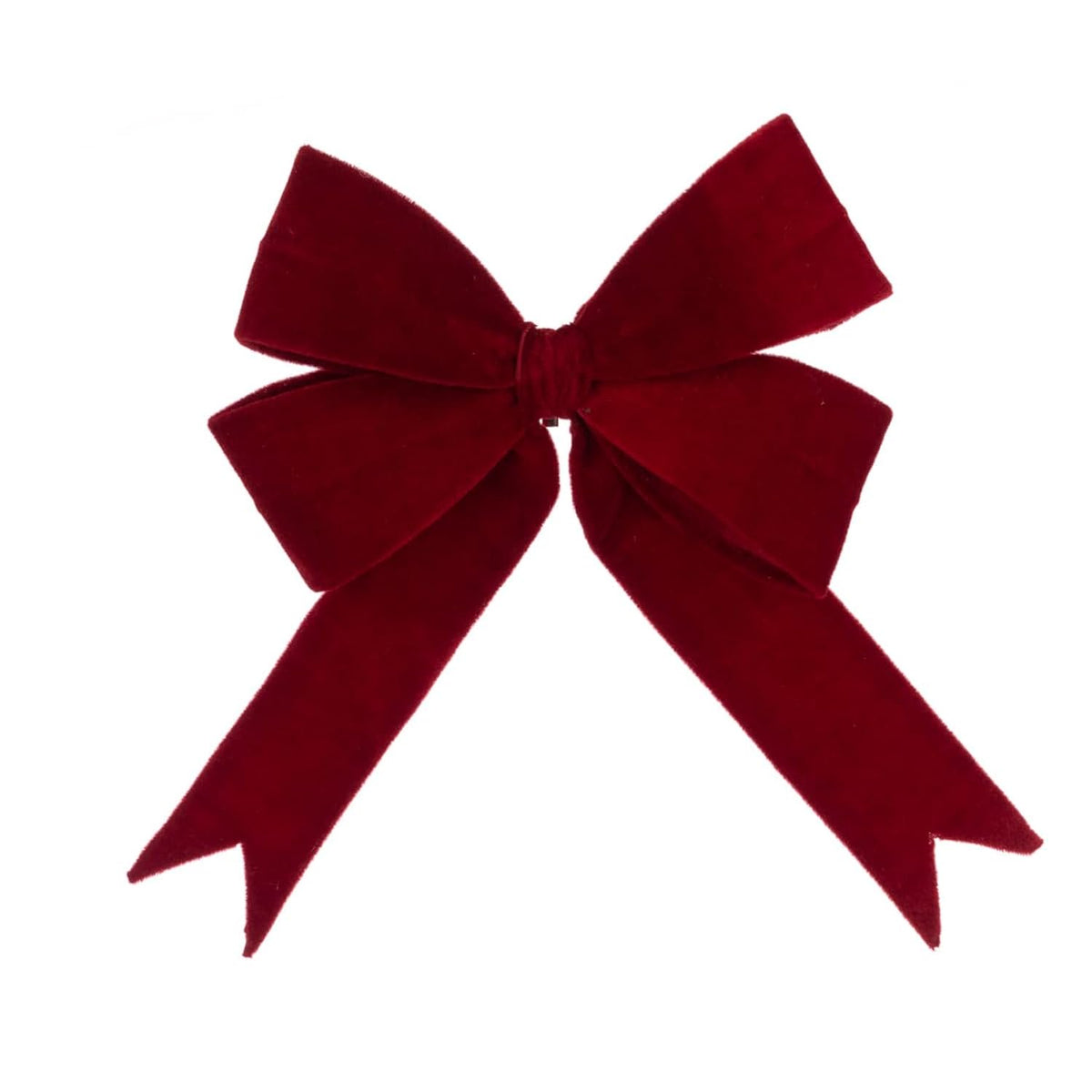 Velvet Dark Red Burgundy Wired Festive Bow Christmas Tree Door Wreath Decoration, Large