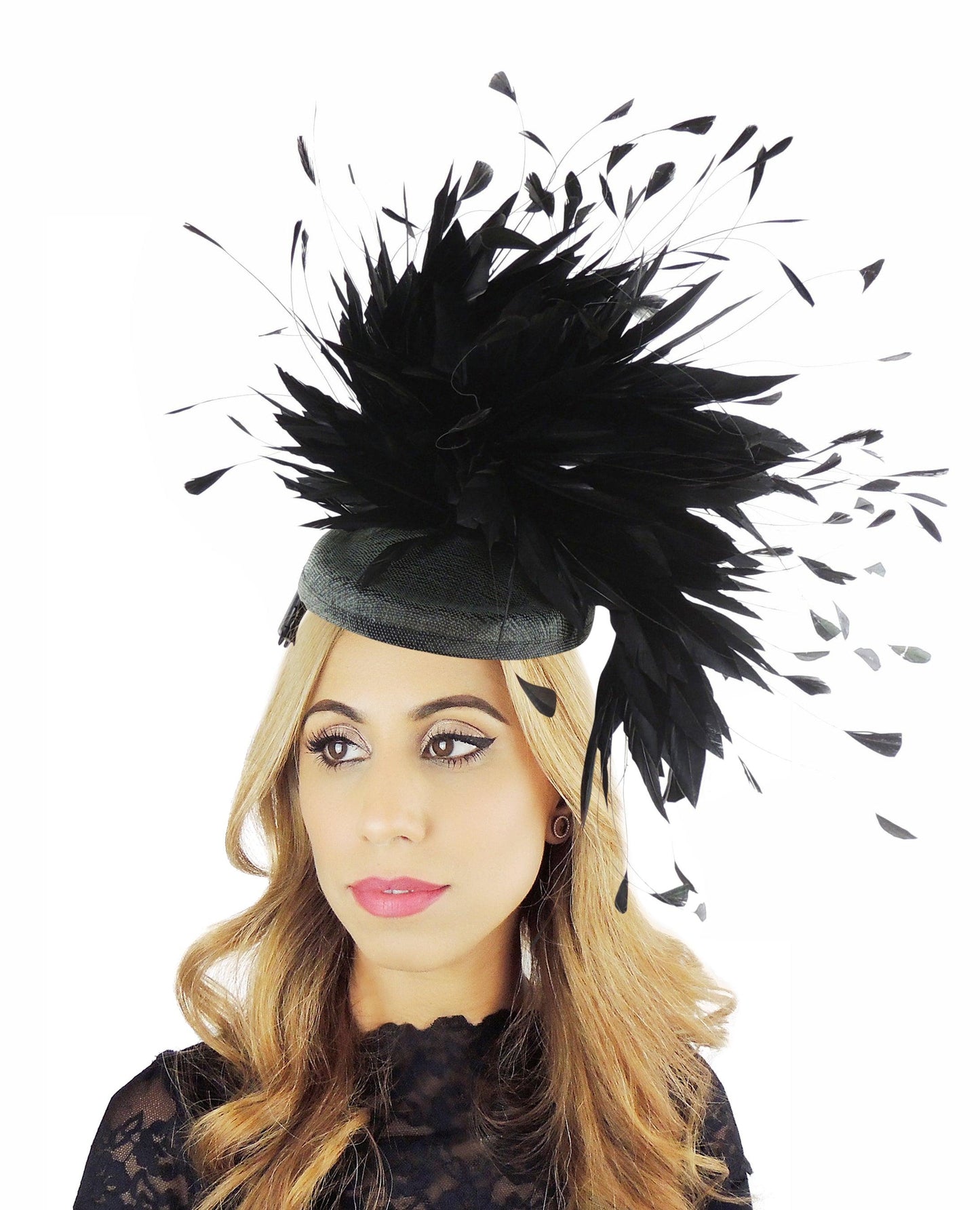 Bianca Large Feather Statement Fascinator Hat