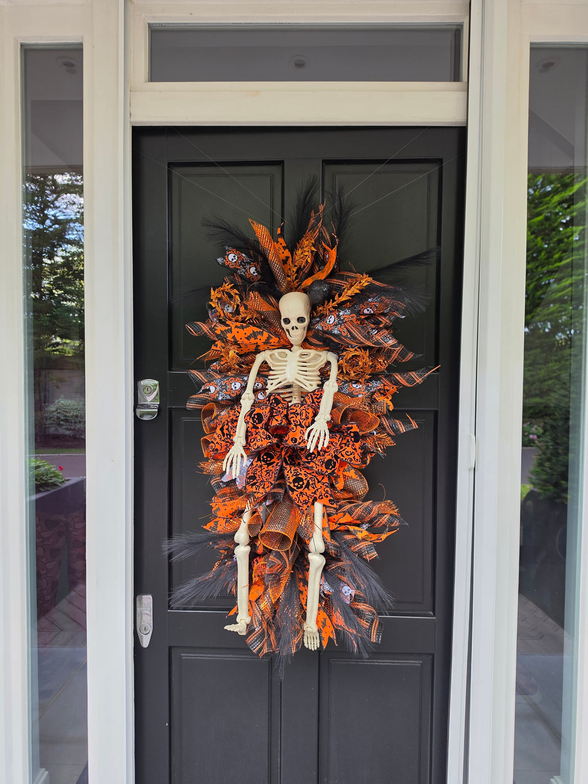 XXL Skeleton Halloween Teardrop Swag | Luxury Halloween Front Door Decor | 106cm (42")