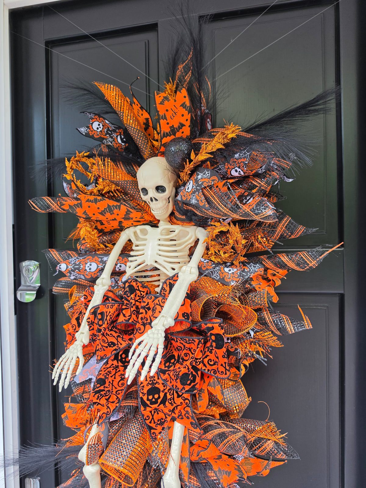 XXL Skeleton Halloween Teardrop Swag | Luxury Halloween Front Door Decor | 106cm (42")