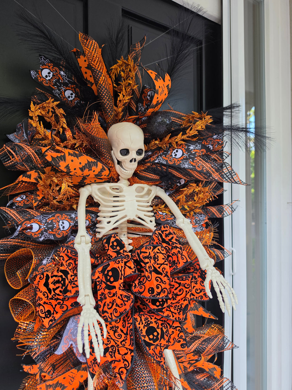 XXL Skeleton Halloween Teardrop Swag | Luxury Halloween Front Door Decor | 106cm (42")
