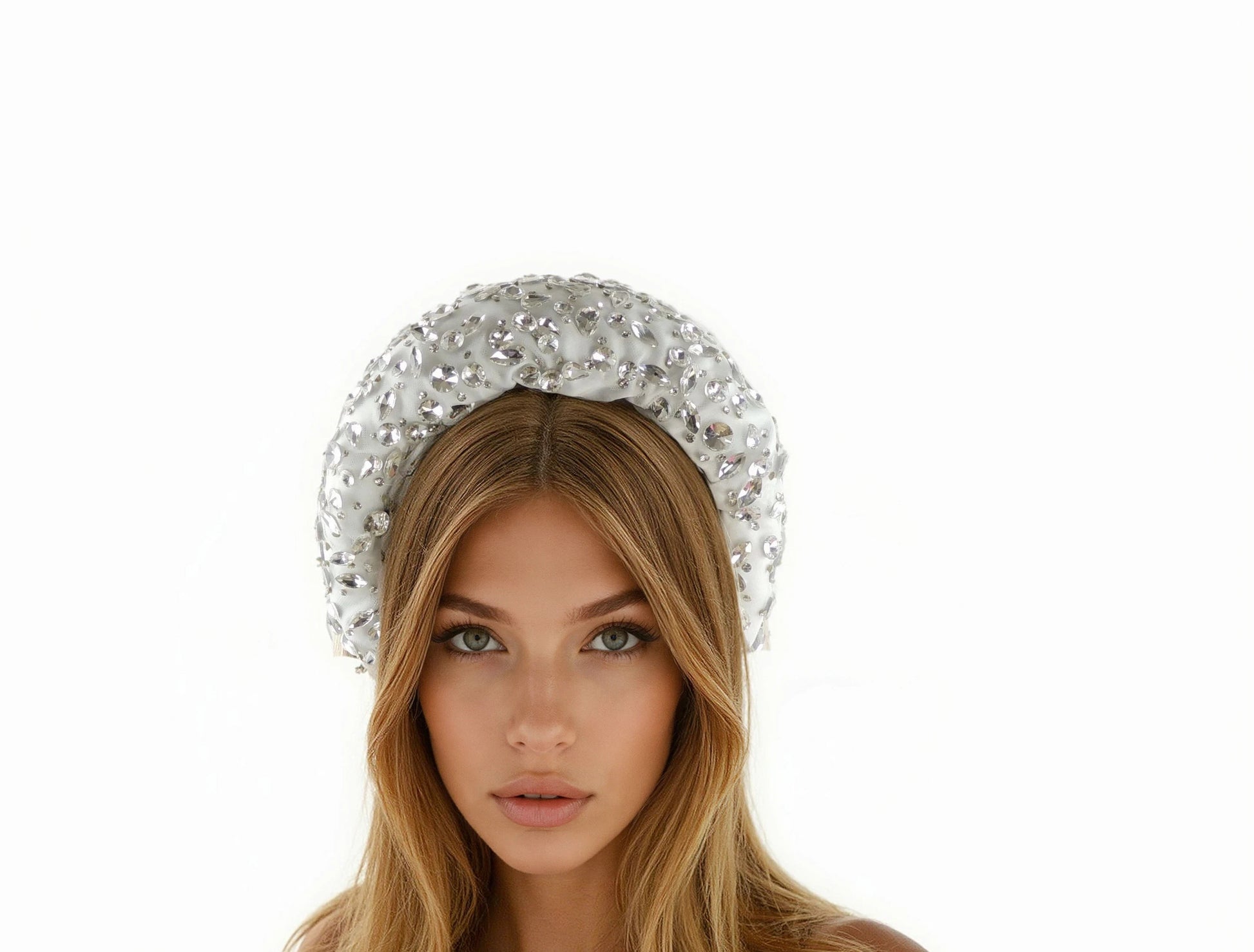 Alexandra Jeweled Crystal Padded Halo Headband - Hats By Cressida