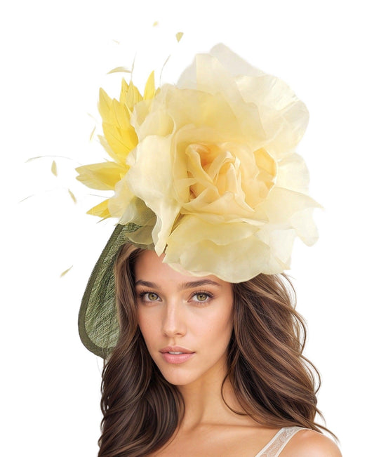 Ariel Feather Silk Flower Saucer Royal Ascot Fascinator - Hats By Cressida