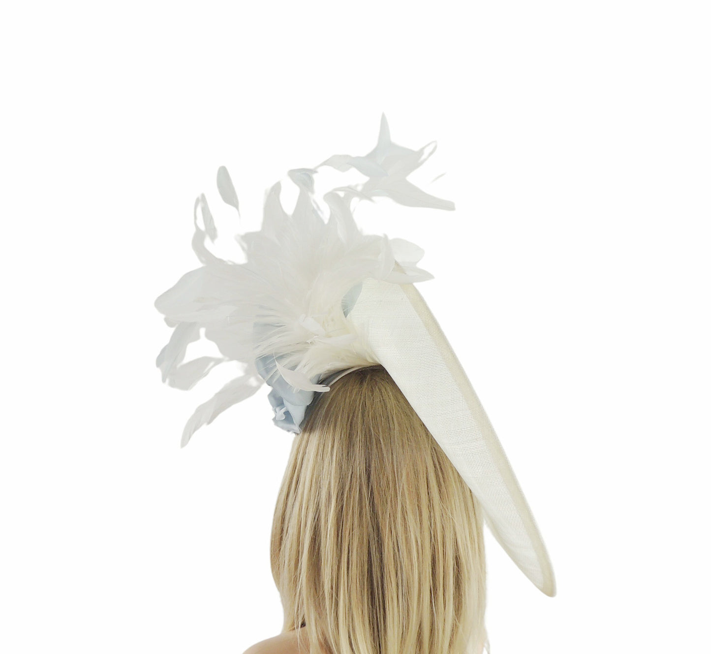 Behati Feather Silk Flower Saucer Fascinator - Hats By Cressida