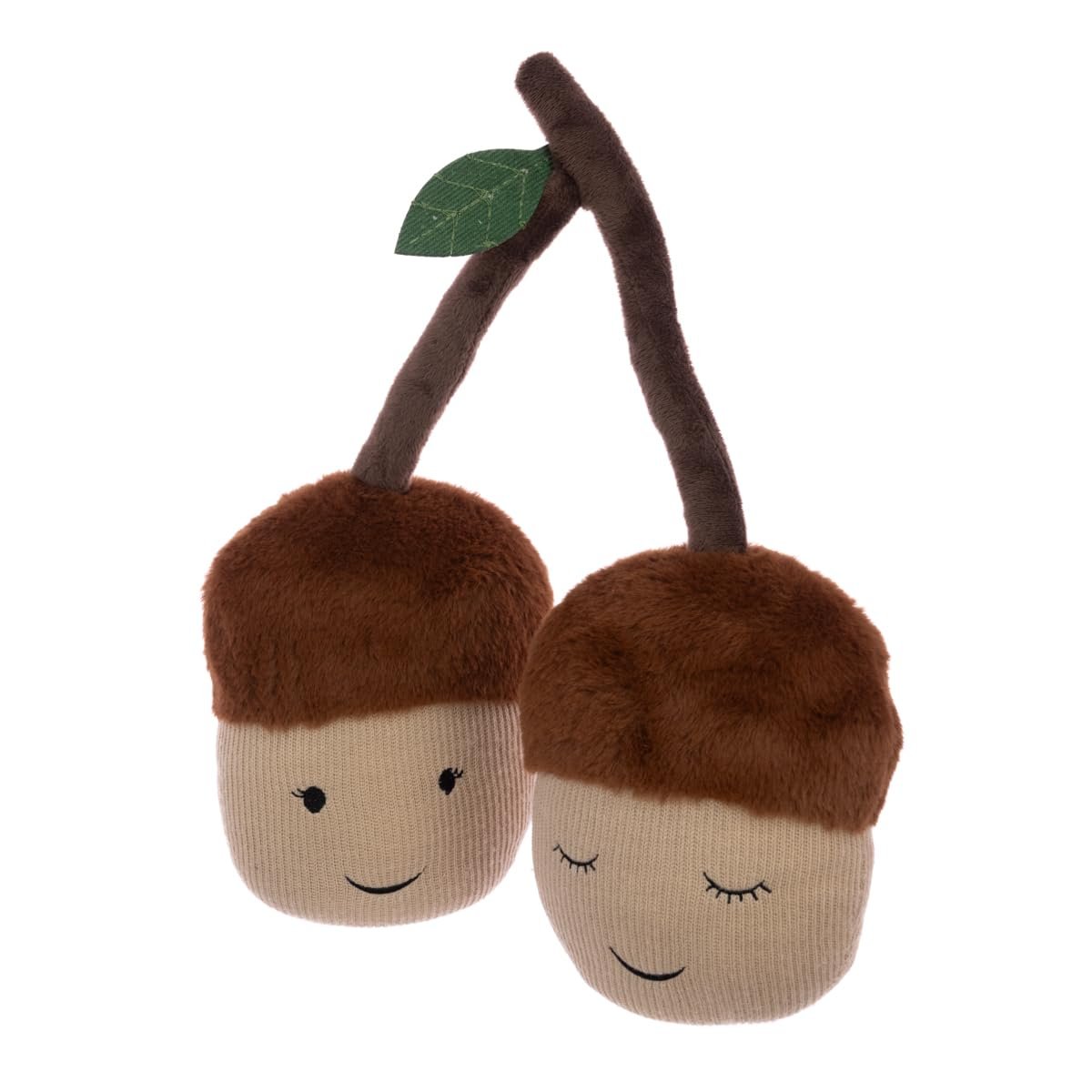 Brown Festive Fluffy Mr & Mrs Acorn Couple Christmas Sitting Decoration Ornament Bauble Traditional Holiday Decor Gift Xmas Decor - Hats By Cressida