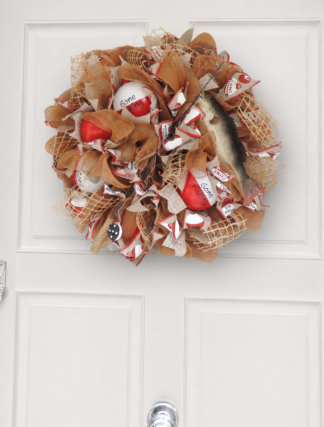 Fishing Bobber Wreath 50cm | Angler, Lake House & Cabin Front Door Decor