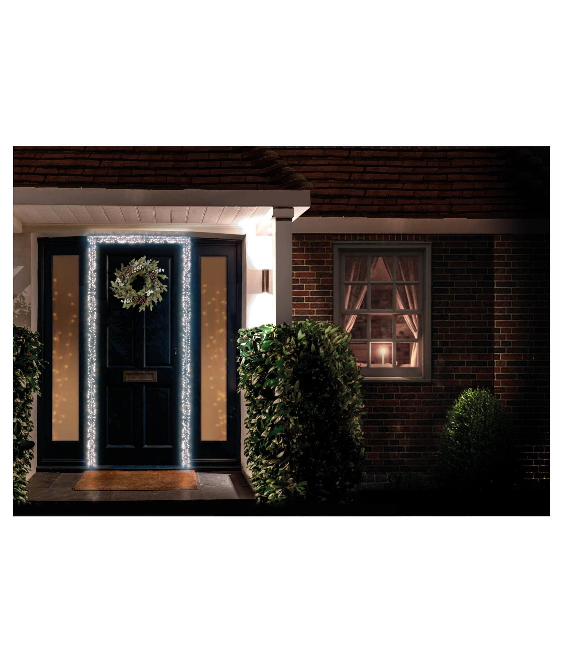 Christmas Door Cluster Pin Wire Fairy Lights Ultrabrights Door Garland 800 LEDs Cool White Mains - Hats By Cressida