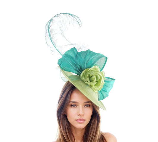 Cindy - Race Day Feather Bow Fascinator Hat 🎀✨ - Hats By Cressida