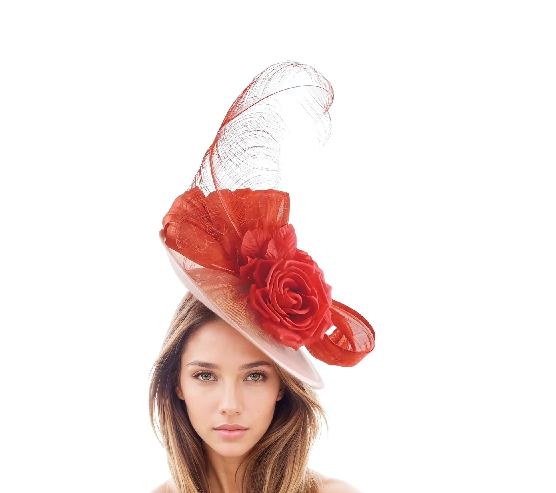 Cindy - Race Day Feather Bow Fascinator Hat 🎀✨ - Hats By Cressida