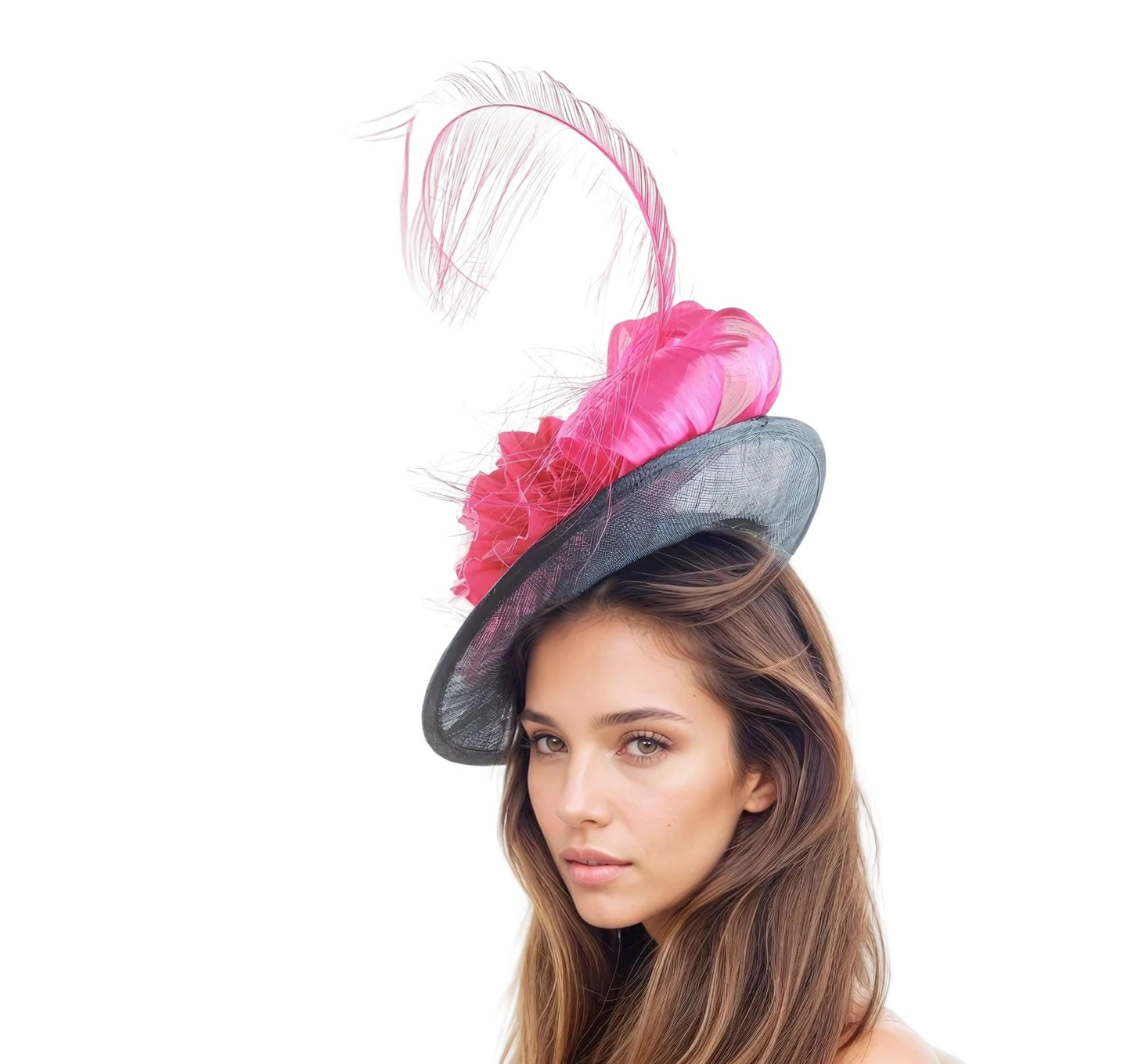 Cindy - Race Day Feather Bow Fascinator Hat 🎀✨ - Hats By Cressida