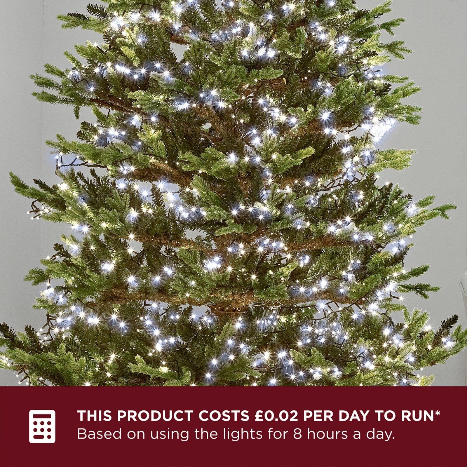 Compact Cluster Christmas Xmas ICE WHITE 2000 Fairy Tree String LED Lights - Hats By Cressida