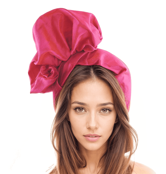 Marsha Dupion Silk Puffy Extra Wide Wedding Guest Tea Party Headband