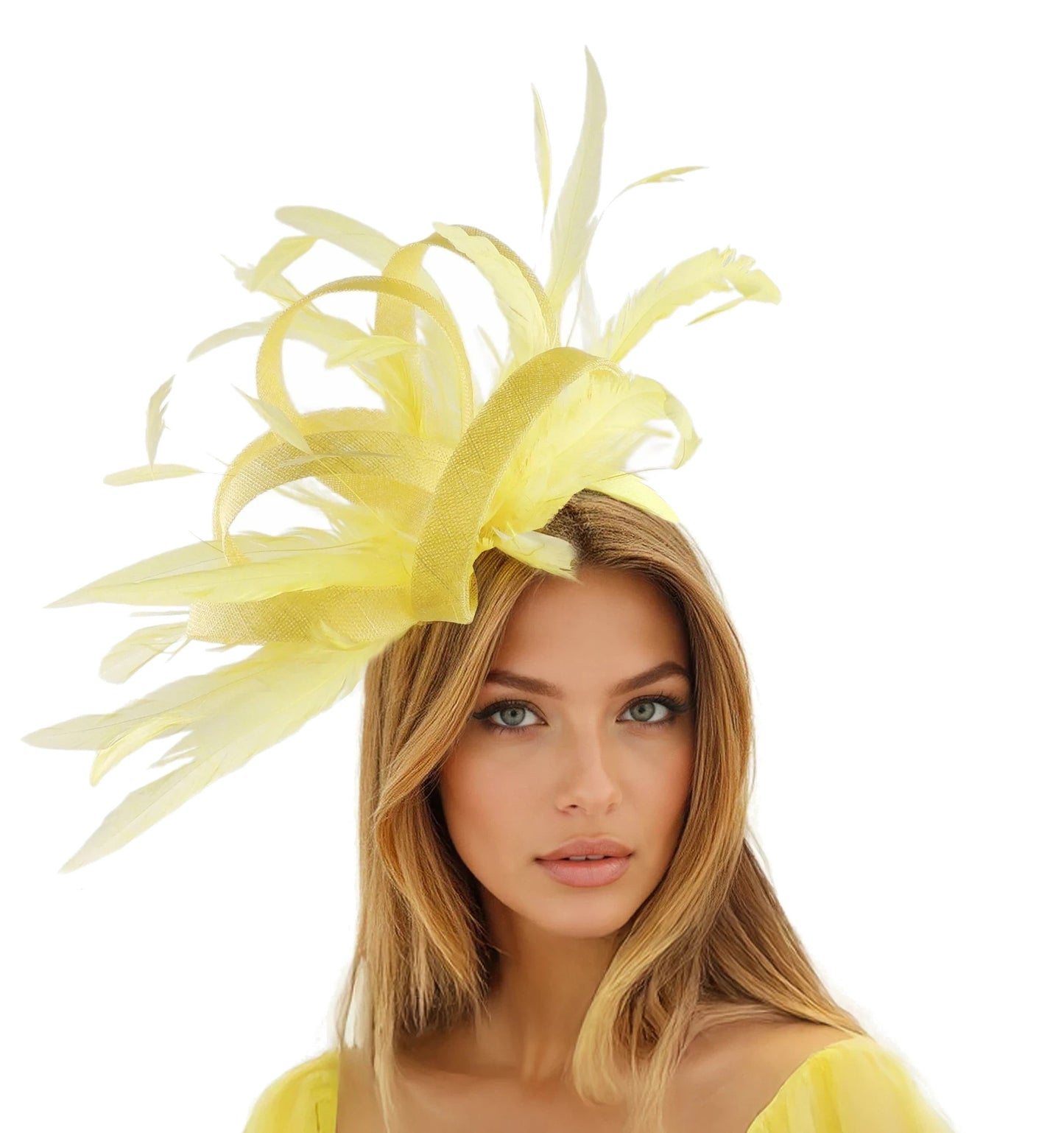 Melik Large Feather Fascinator Hat for Weddings, Royal Ascot & Kentucky Derby