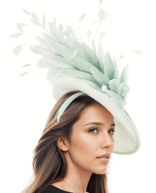 Aneska Feather Saucer Disc Ascot Fascinator Hat