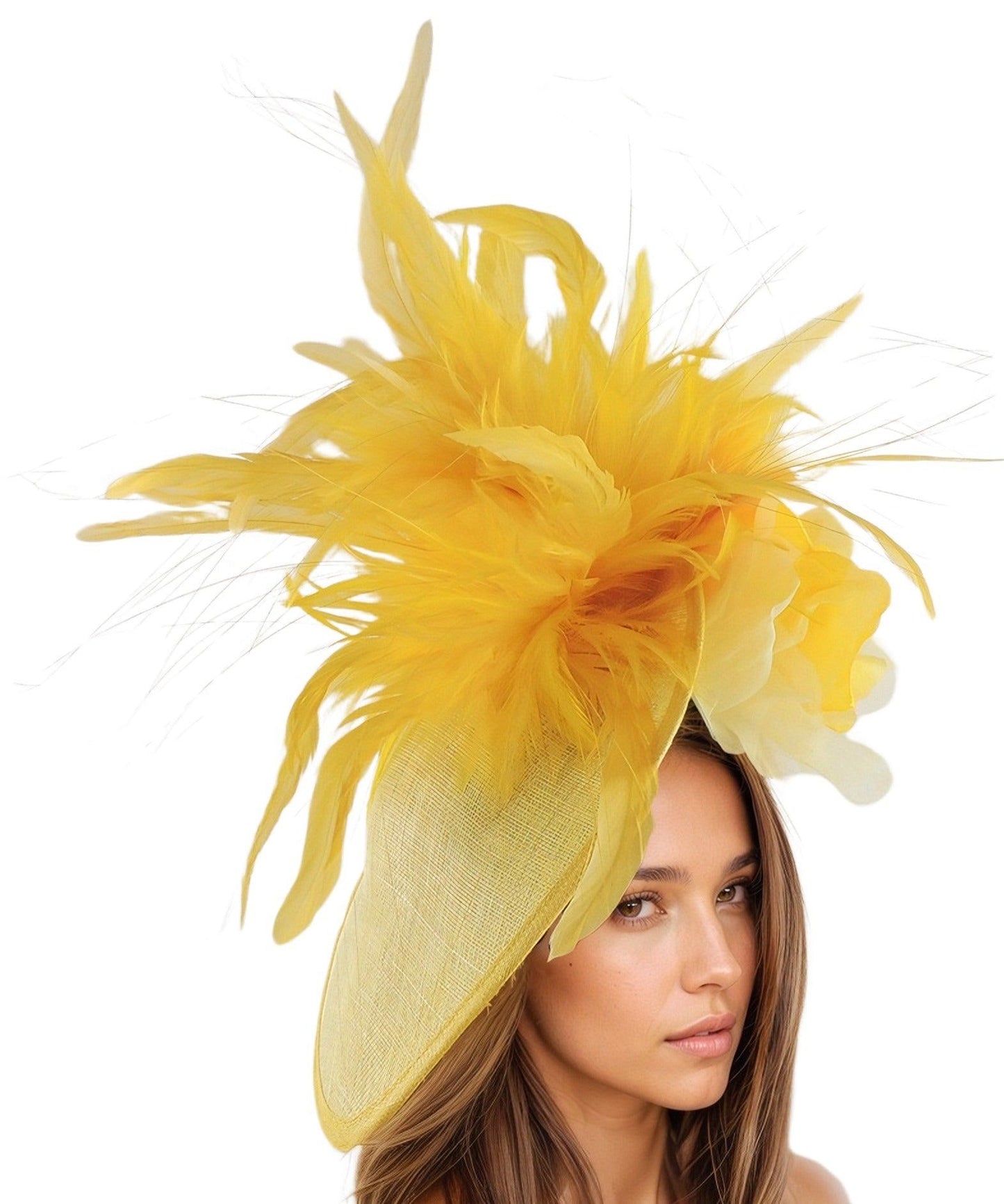 Catarina Feather Silk Flower Kentucky Derby Royal Ascot Saucer Fascinator