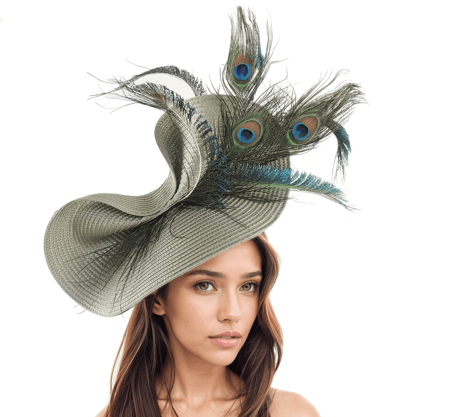 Melinda Peacock Feather Kentucky Derby Fascinator Hat