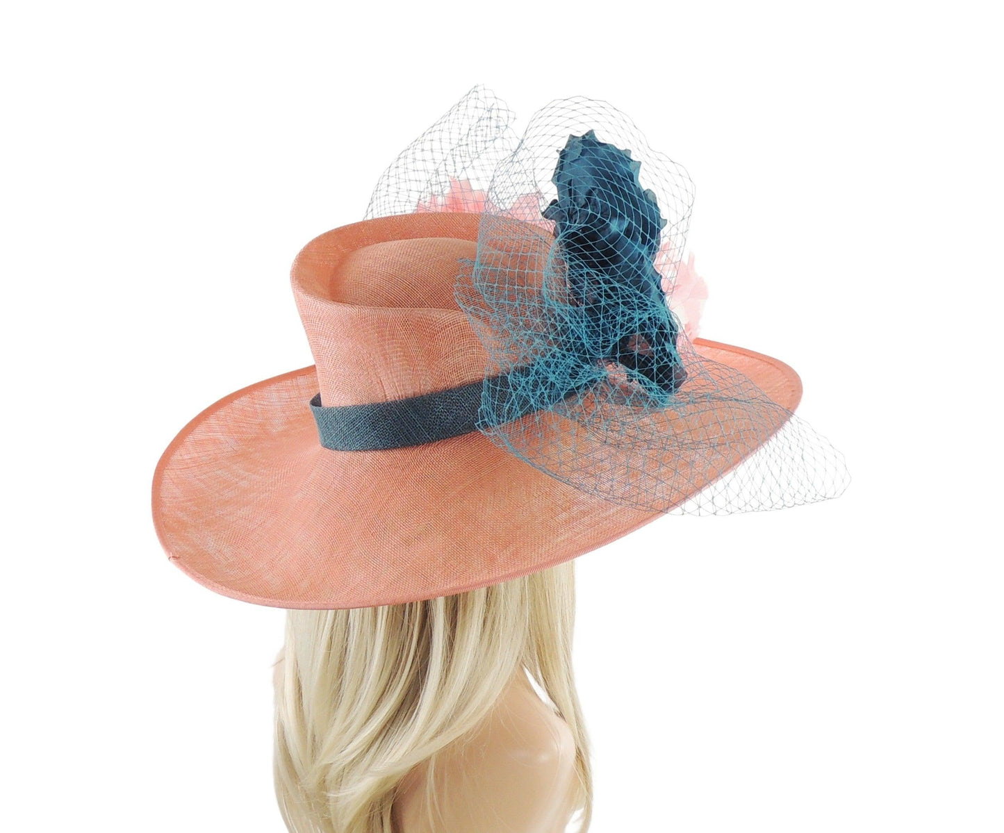 Morgan Wide Brimmed Sinamay Hat for Ladies Day, Horse Racing and Weddings