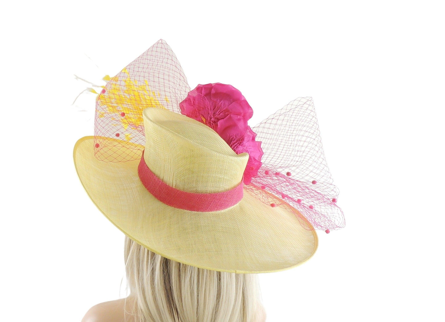 Morgan Wide Brimmed Sinamay Hat for Ladies Day, Horse Racing and Weddings