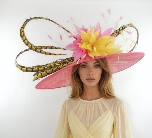 Imka | Wide Brim Royal Ascot Hat | Ocassion Headpiece  | Mother of The Bride Hat
